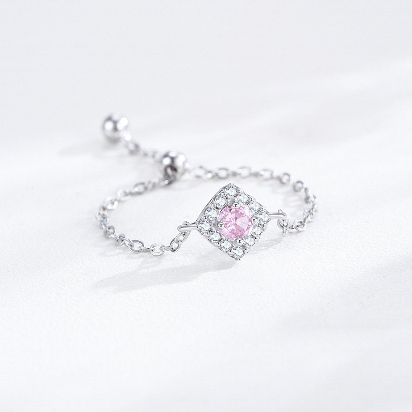 Fuwari Ring - LightpinkSquare(サイズ調整可)